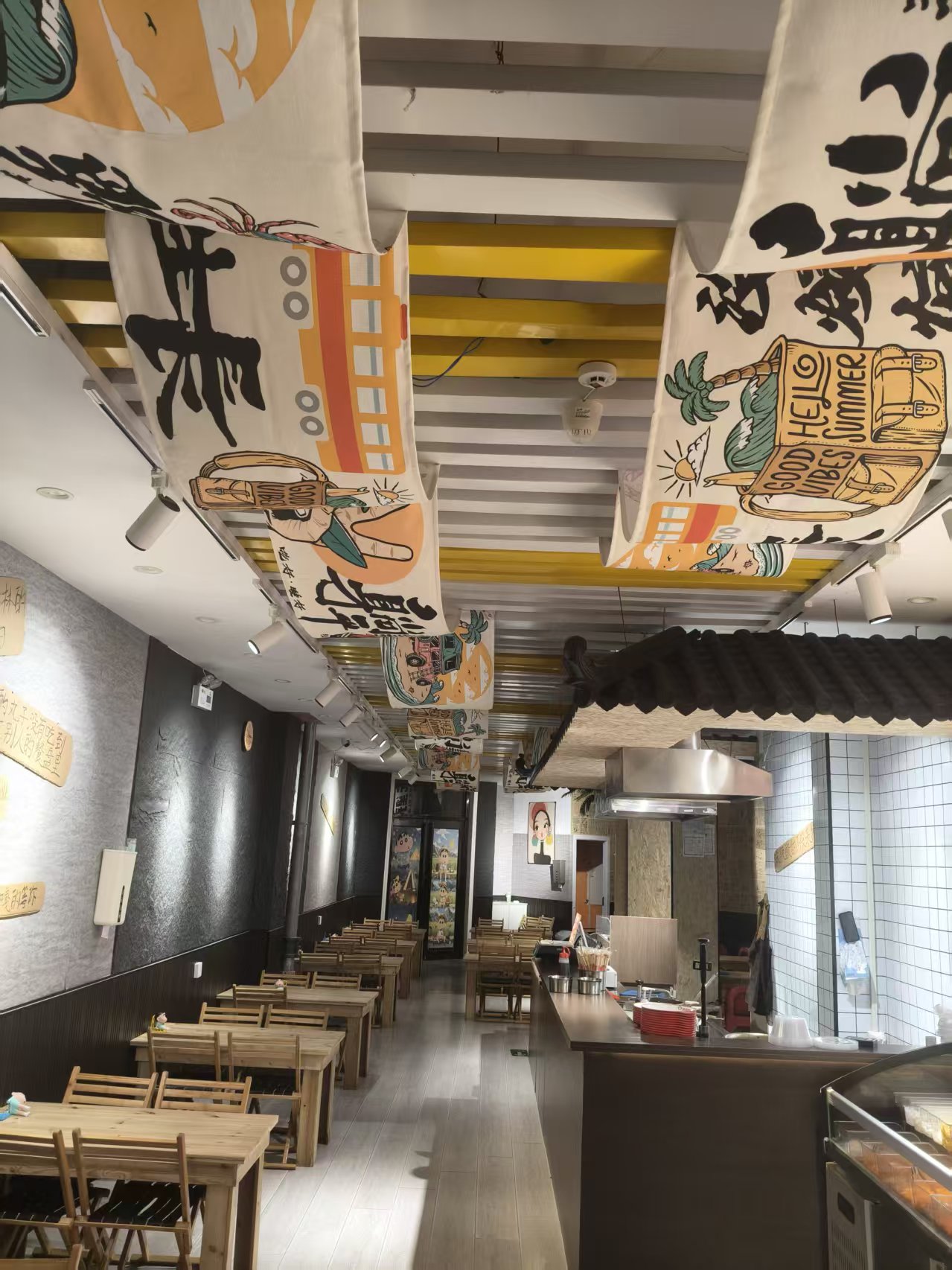 Warm dining area at Sesame Mix